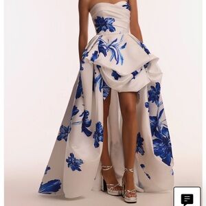 MillaNova Strapless Blue Floral Maxi Dress